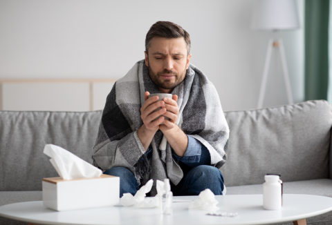 Man with the flu