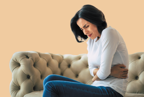 Woman with UTI pains